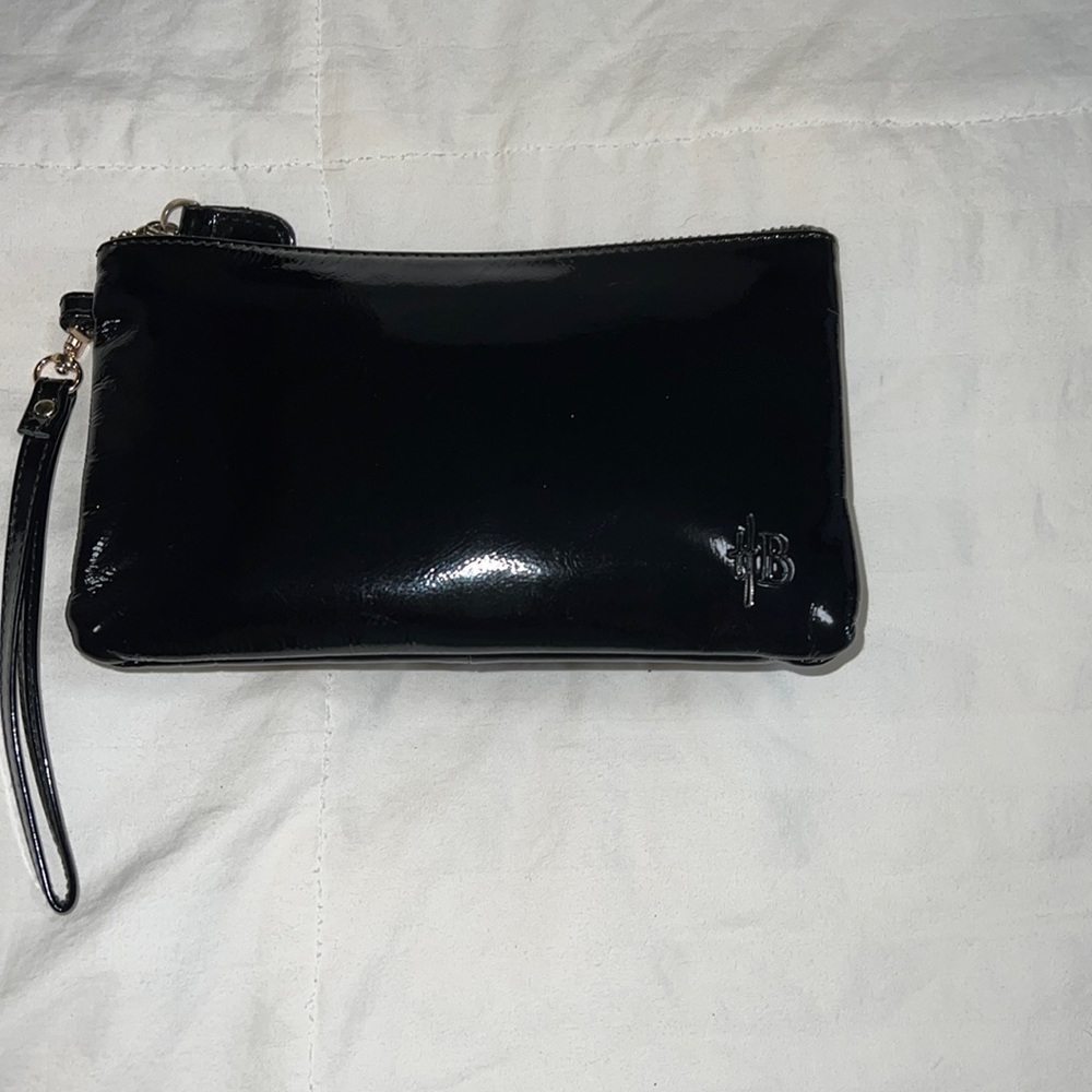 Handbag Butler Black Patent Leather Wristlet / Clutch / Pouch